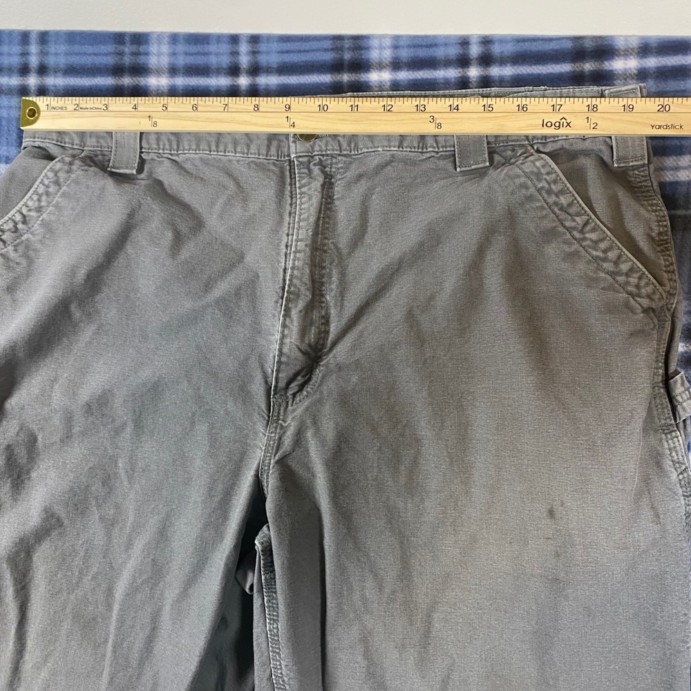 Carhartt Mens Loose Fit Carpenter Pants‎ Gray Utility Workwear Distressed 38x30 - Picture 4 of 7